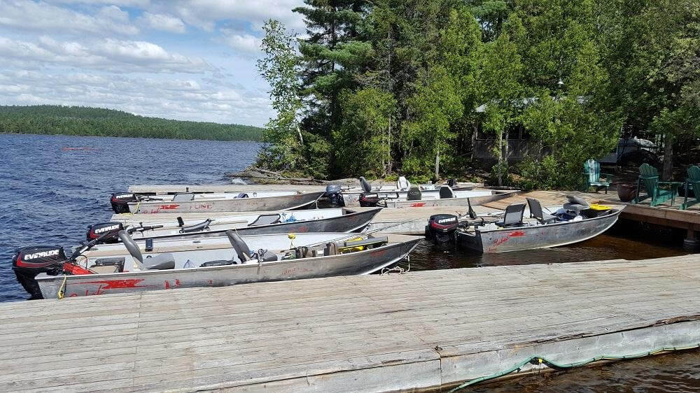 Boats docked at Garden Island Lodge