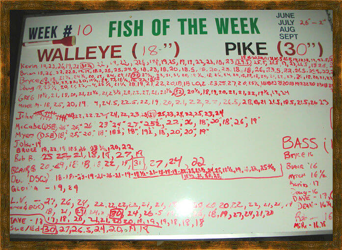 Big fish weekly posting board.